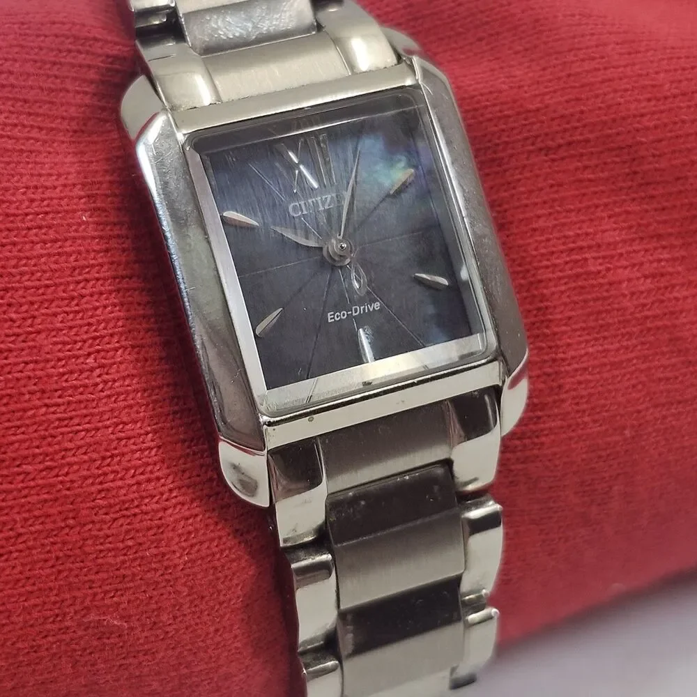 Citizen Ladies Watch Eco-Drive GN0S9 Solar Working Rectangular Japan Sapphire